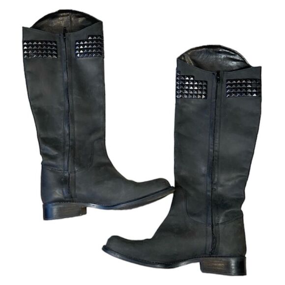 Steve Madden Black Studded Boots - Picture 5 of 8